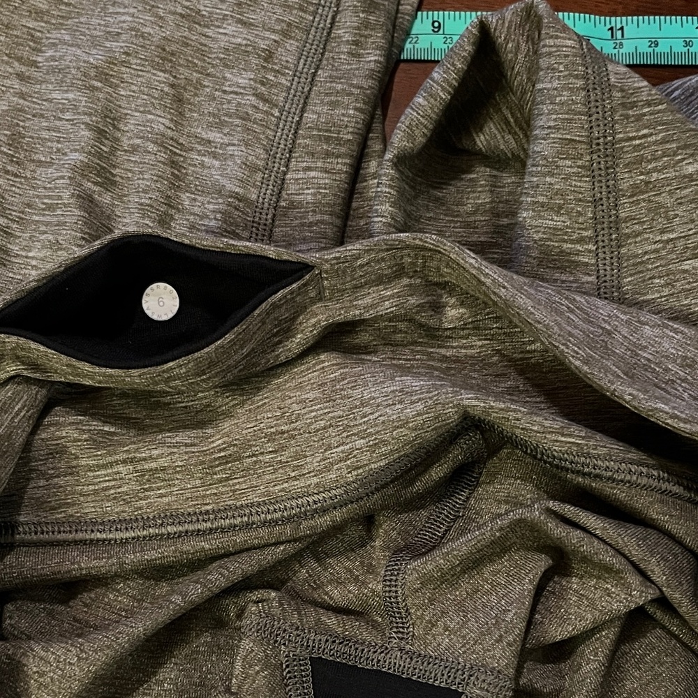 EUC Lululemon Wunder Under Full Length Leggings Women's Size 6 Sage Olive Green